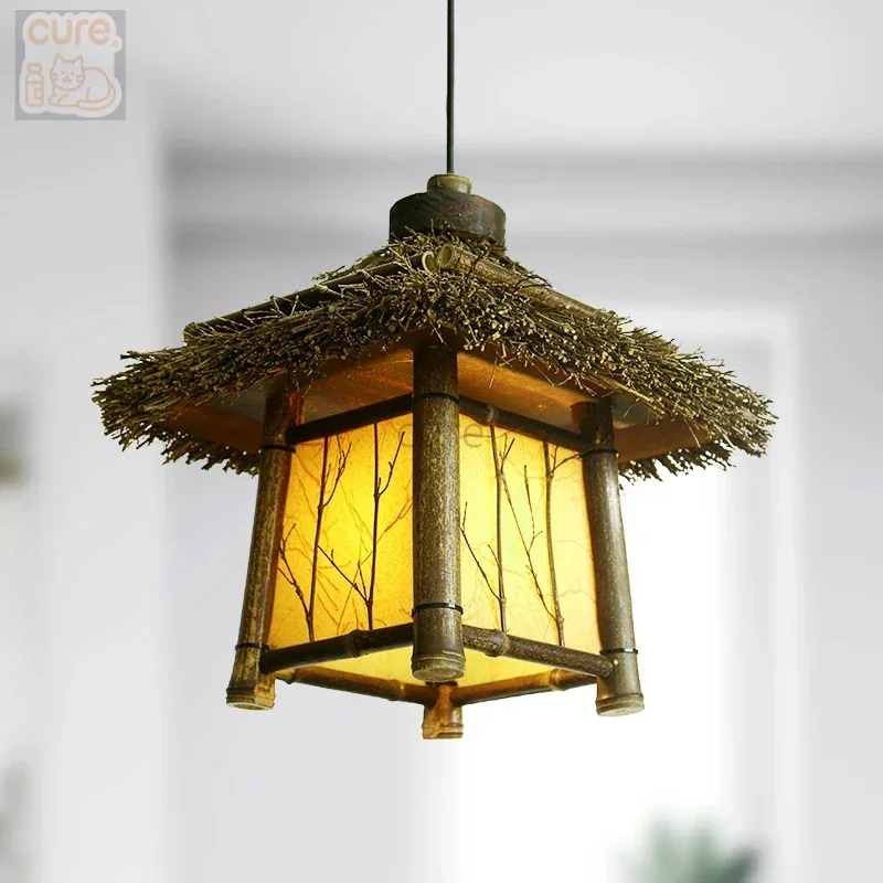 

Hot pot restaurant Chinese kraft paper pure handmade retro tea table ornament courtyard outdoor chandelier zen Japanese material