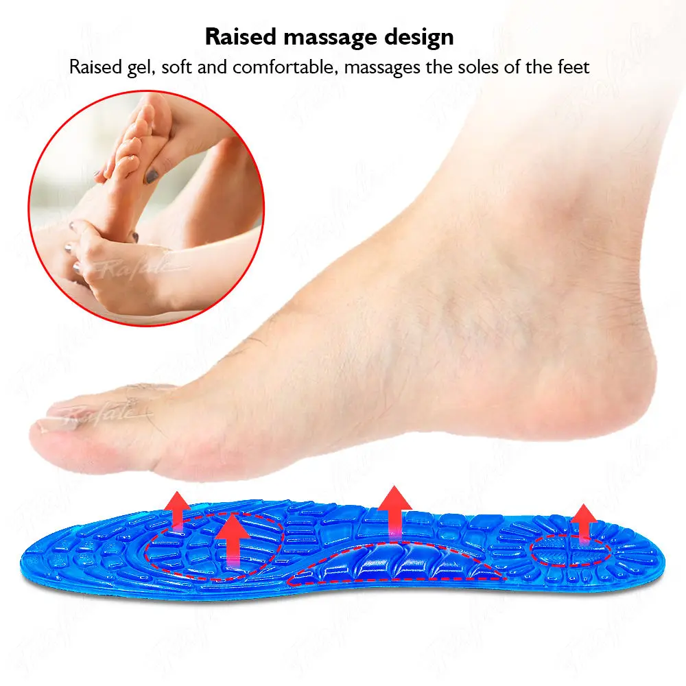 GEL Massage Orthopedic Insole Care Plantar Fasciitis Arch Support High Elasticity Shock-Absorbing Sports Insole