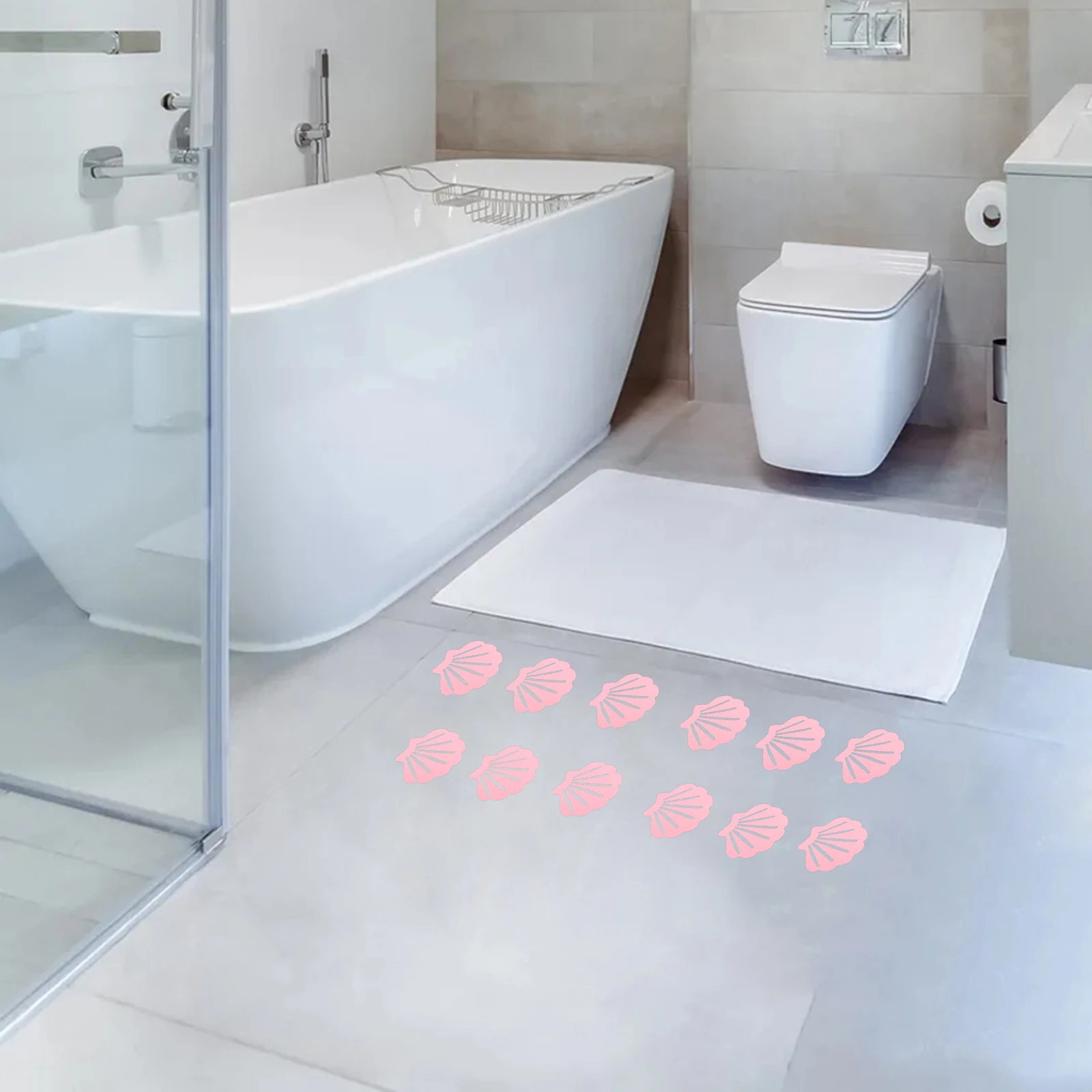 

12pcs Shell Non Slip Bath Stickers Bathtub Anti Skid Decals Adhesive Waterproof Kids Friendly Bathroom Floor Pool Stair Grip
