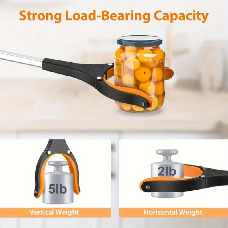 32-Inch Long-Reach Trash Picker with 360° Swivel Jaw-Lightweight Build, Perfect for Elderly & Outdoor Tasks, Collapsible for Tra