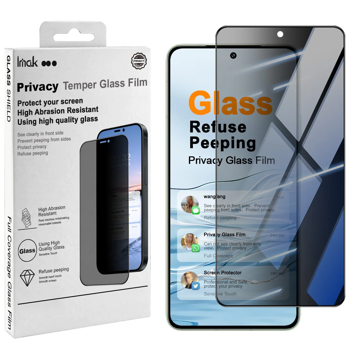 

Privacy Tempered Glass for iQOO 15 13 5G IMAK Screen Protector Film