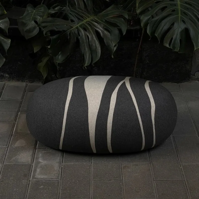 Interior Low Stools Entrance Hall Simple Shoe Changing Stool Living Room Decorative Sofa Stool Stone Ellipse Design Footstool