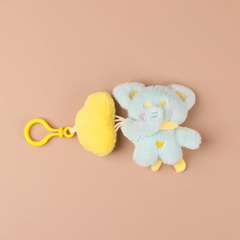 New Ins Clouds Balloon Small Animal Plush Doll Keychain Pendant Cartoon Cute Rabbit Bear Plush Backpack Pendant