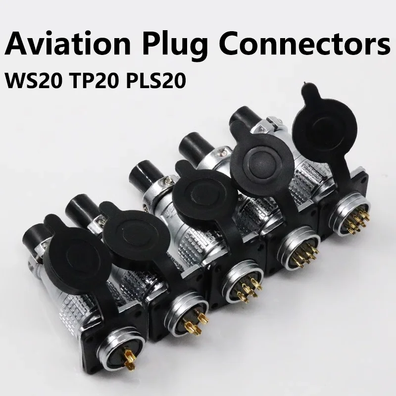 

PLS20 WS20 TP20 Aviation Connector Male Female Plug Connector Square Plate Opening Diameter 20mm 2/3/4/5/6/7/8/9/10/12 Pin