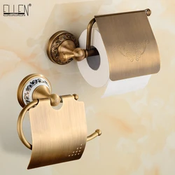 Bathroom Tissue Holder/Toilet Paper Holder Antique Brass Wall-Mounted Toilet Roll Holder, Toilet Paper Tissue Holder Shelf ELF86
