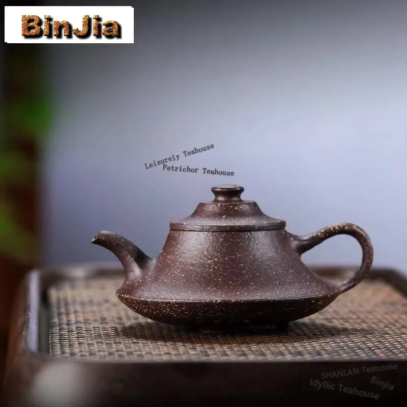 

210ml Exquisite Yixing Purple Clay Teapots Handmade Cloud Furnace Pot Raw Ore Purple Jade Gold Sand Kettle Chinese Zisha Tea Set