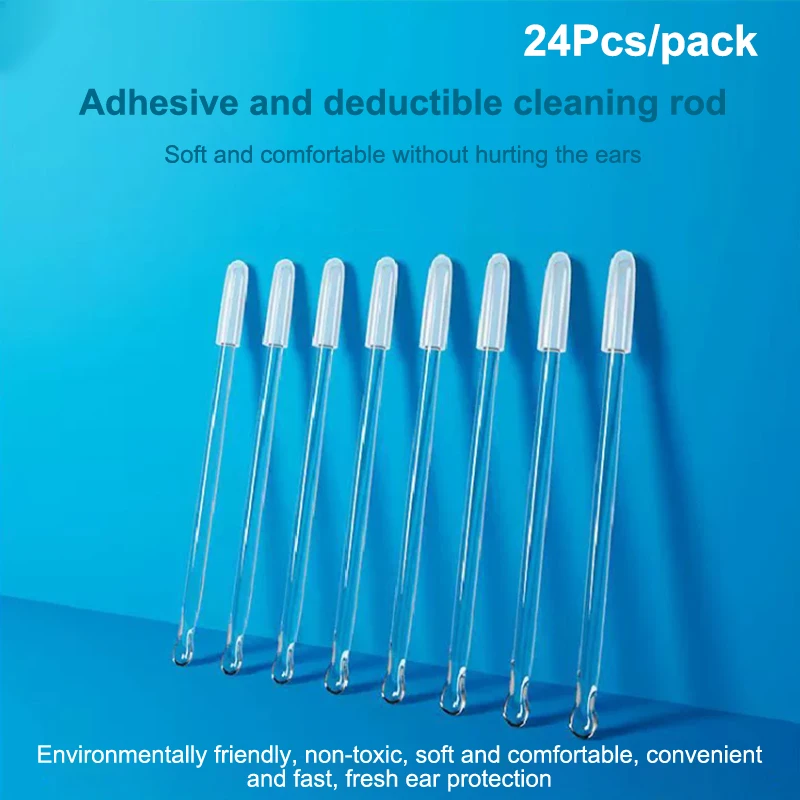 24Pcs/bag Sticky Ear Digger Double Head Ear Digging Tool Not Hurt Ear Digging Spoon Ear Care Tool Ear Wax Cleaning Special Tool