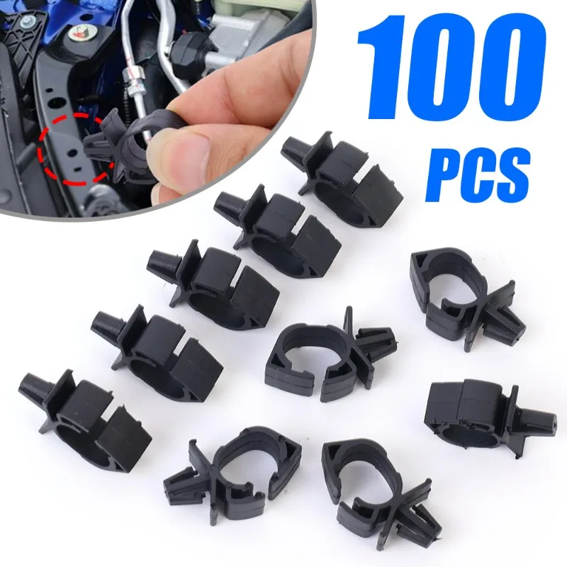 Car Corrugated Pipe Tie Wrap 11mm Hole Wiring Harness Fastener Route Fixed Clip Auto Cable Clamp Oil Pipe Beam Line Hose Bracket