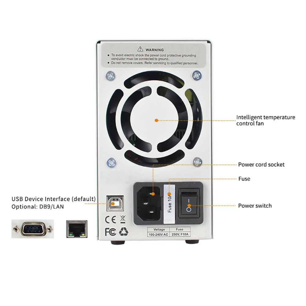 Fonte de alimentação OWON 500W DC SPE15105 SPE30055 150V/300V 10A/5A OVC OVP OTP USB/RS232/RS485/LAN LCD de 2,8 polegadas DC regulado