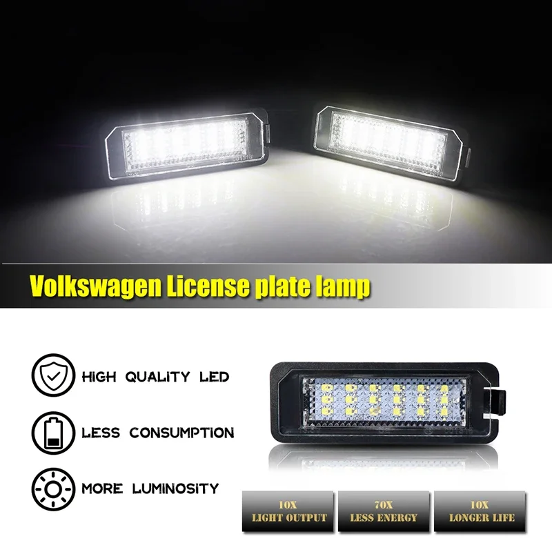For Volkswagen VW New Beetle CC Eos Golf GTI Polo For Porsche 911 Carrera Boxster Cayman Cayenne Macan LED License Plate Lights - view 4