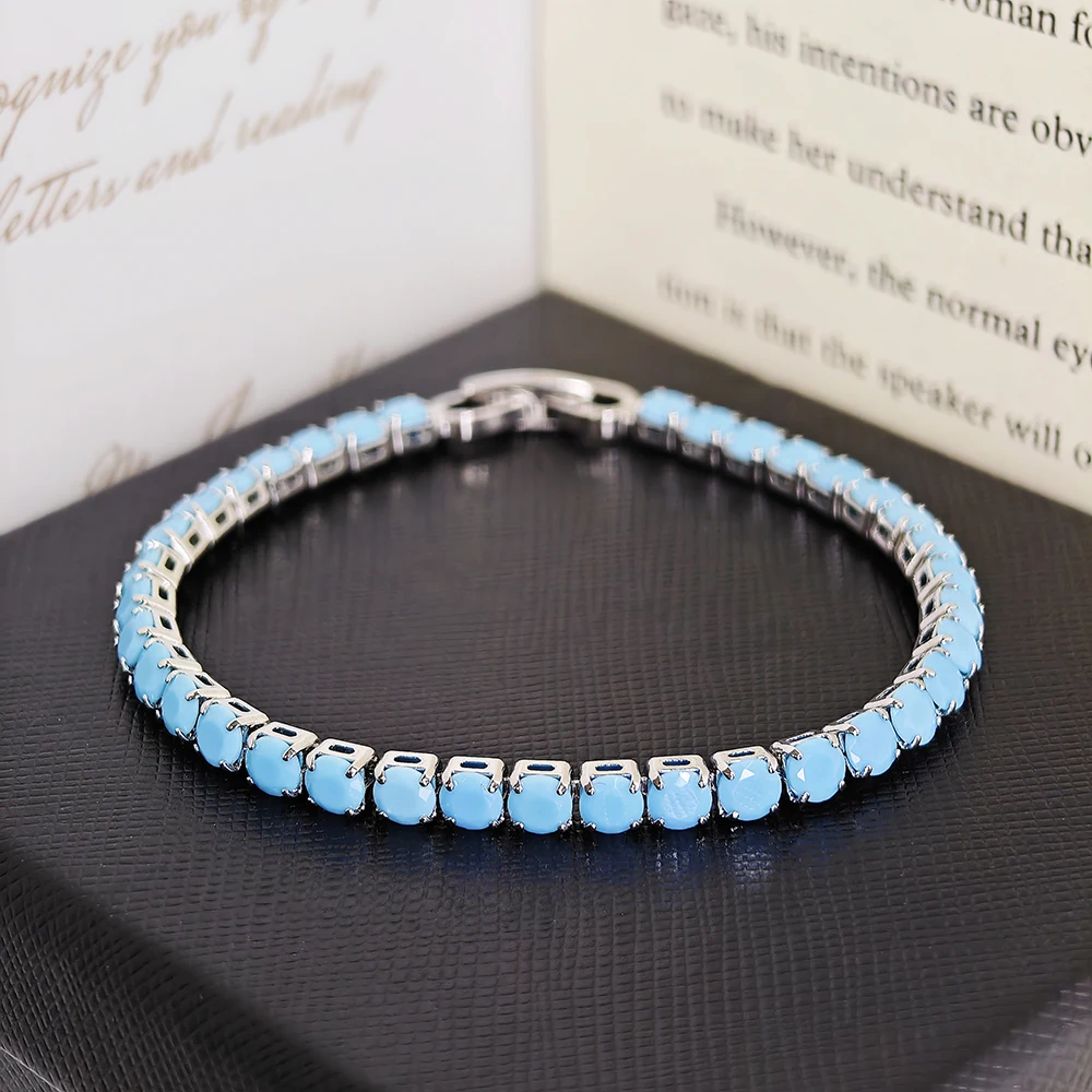 2024 New Arrival Luxury Round chalchite color on hand Bracelet Bangle For Women Anniversary Gift Jewelry Bulk Sell S5785