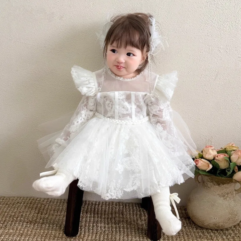 

Baby Girls Birthday Evening Gown Host Piano Performance Costume Girl Party Dresses A4736 Vestidos Bridesmaid Dresses