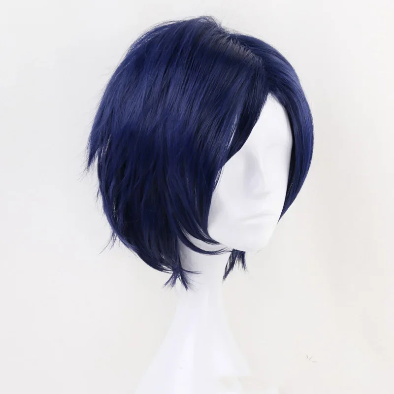 My Boku no Hero Academia Iida Tenya Short Blue 3/7 Styled Heat Resistant Cosplay Costume Wig + Wig Cap