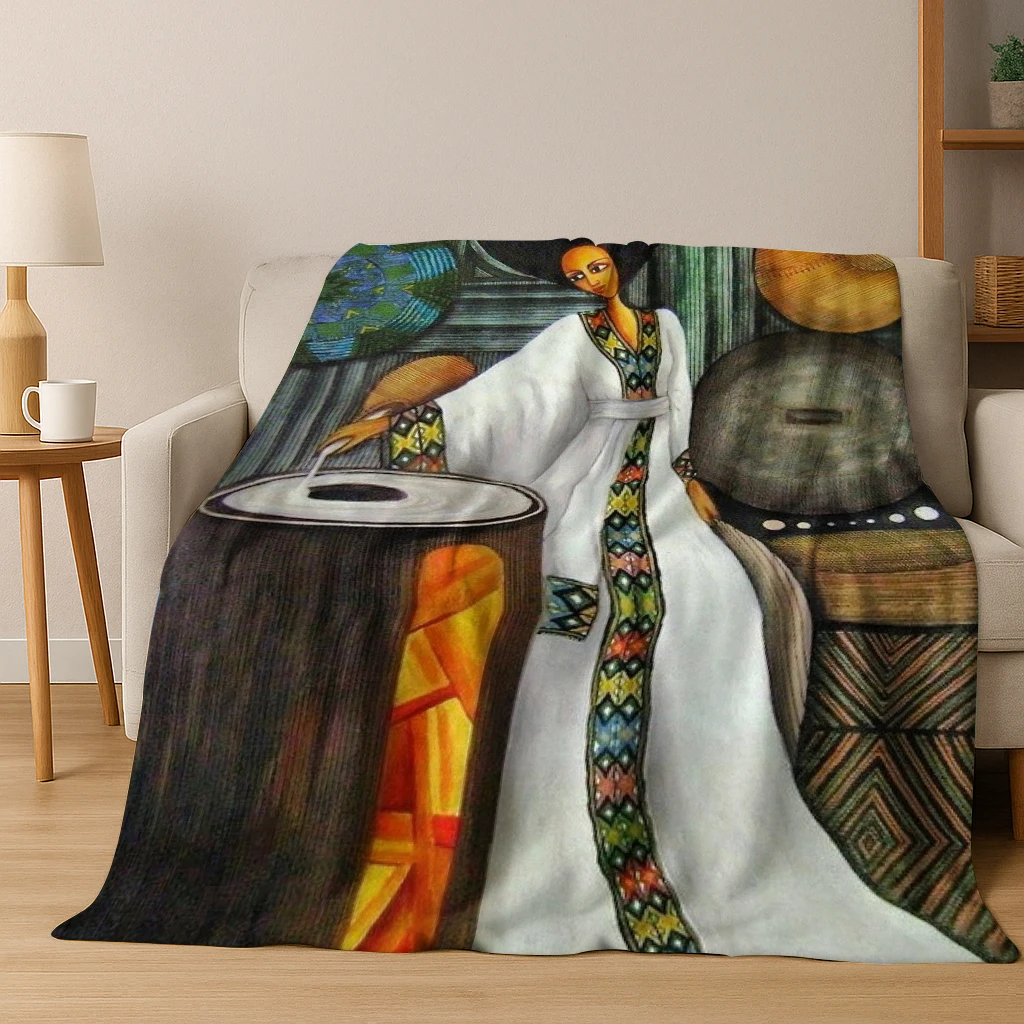 الجنسية الإثيوبية الأفريقية الفانيلا بطانية لينة بطانية دافئة للمنزل غرفة نوم مكتب السفر التخييم نزهة هدية لصديق