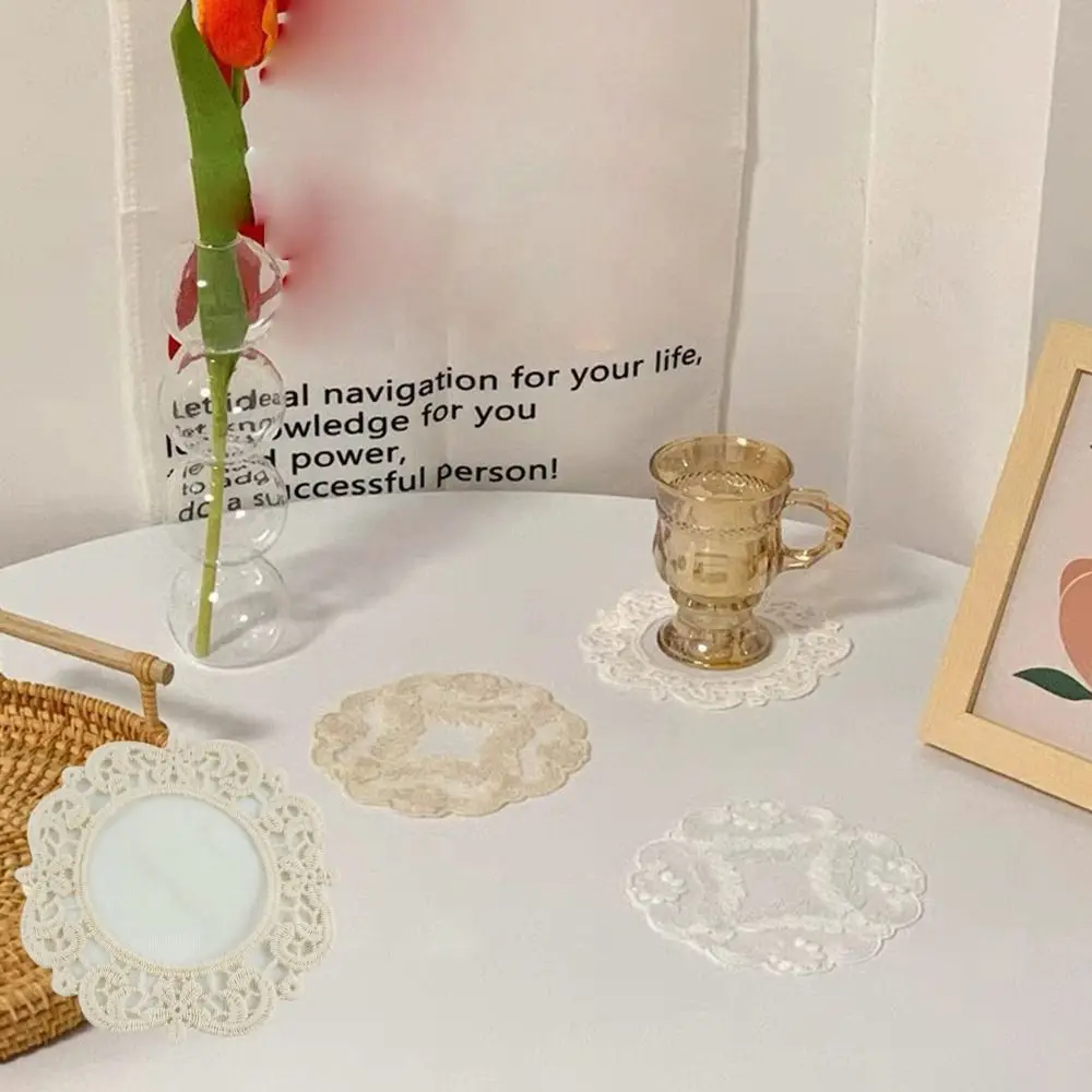 Napkin Lace Embroidered Coaster Party Wedding Home Decorations Kitchen Accessories Insulation Dining Mat Retro Vintage