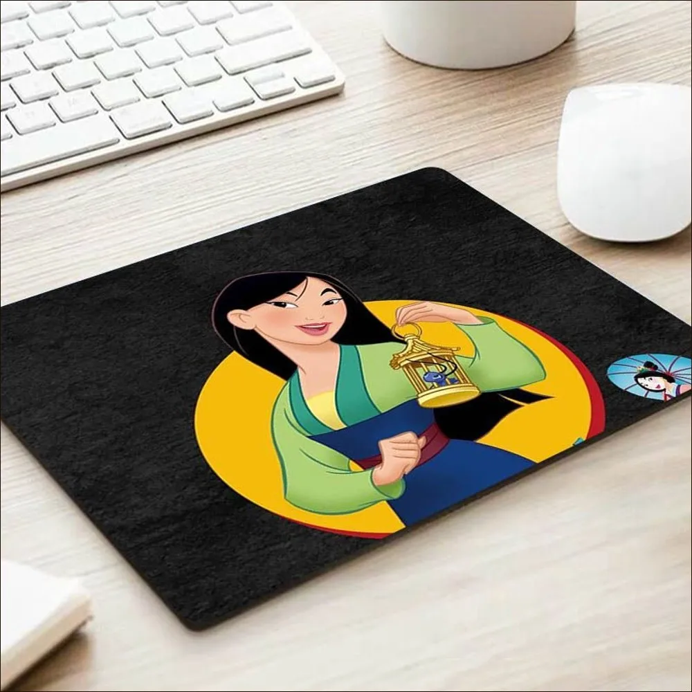 Disney Princess Mulans Mousepad Custom Skin Desktop Desk Mat Kawaii Gaming Accessories Students Writing Pad Padmouse Desk Mats