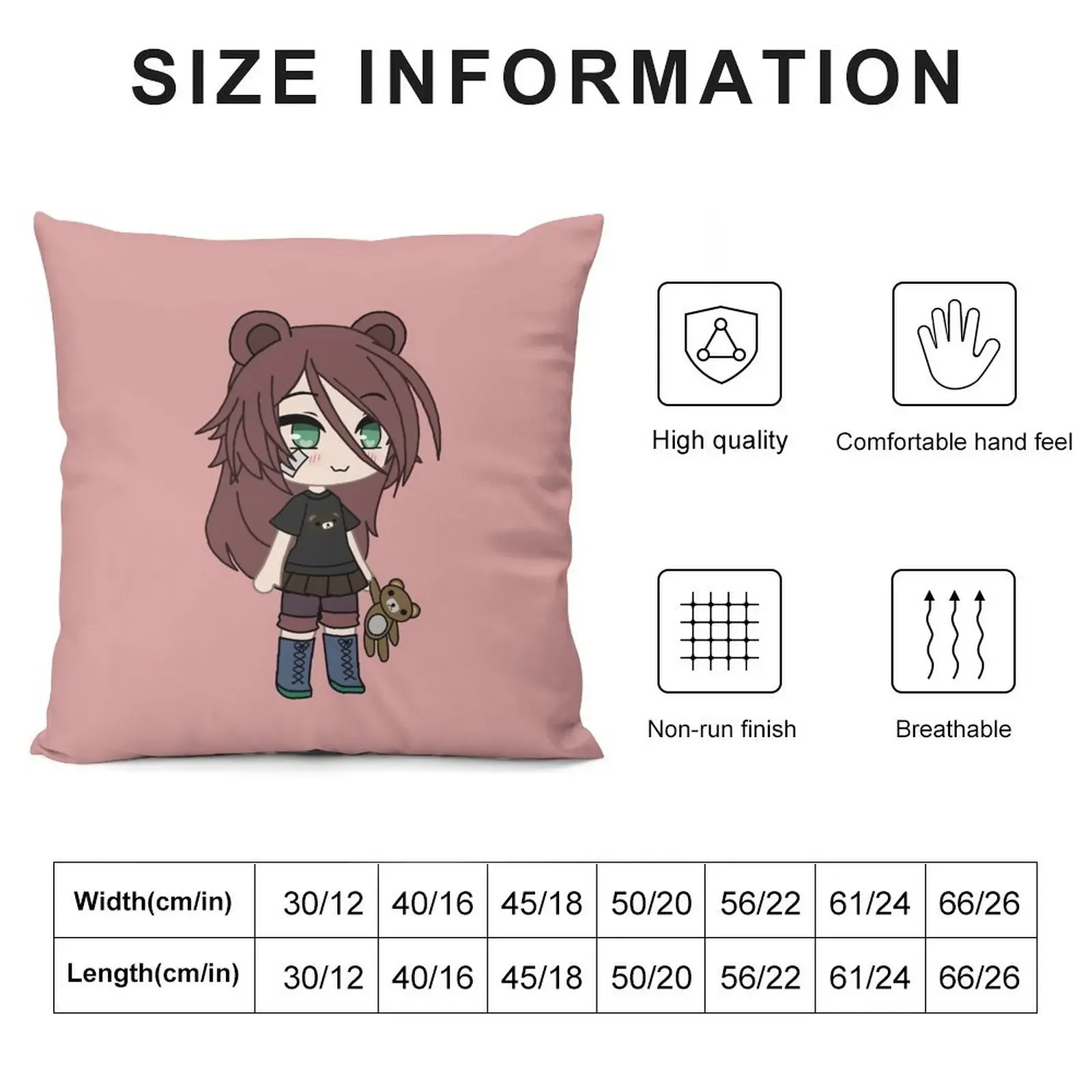 Gacha Life series - Magical Bear Girl Kaya Throw Pillow Cushions Cover Couch Pillows christmas cushions covers pillow