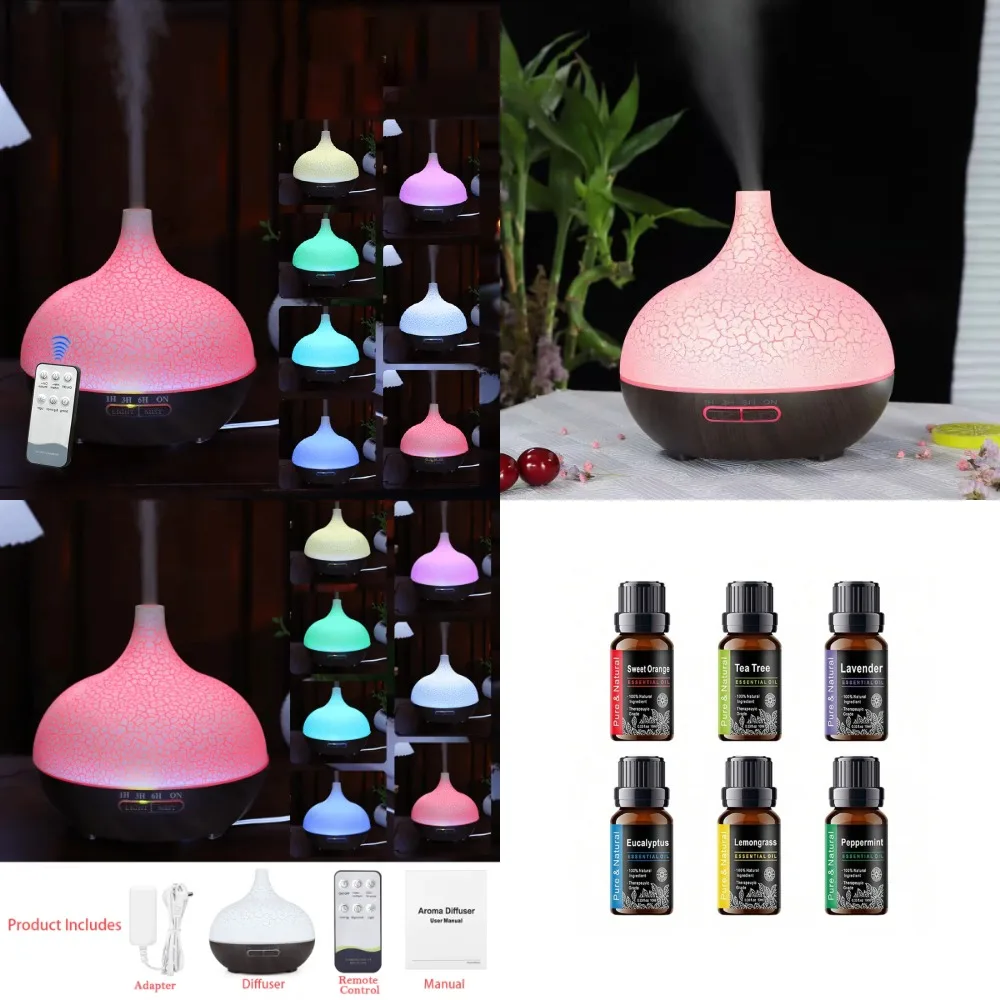 Mesin Pengharum Warna Retak Pelembap Ultrasonik Pengharum Rumah Tangga Memperbesar Kamar Tidur Samping Tempat Tidur Semprotan Udara Lampu Minyak Esensial F