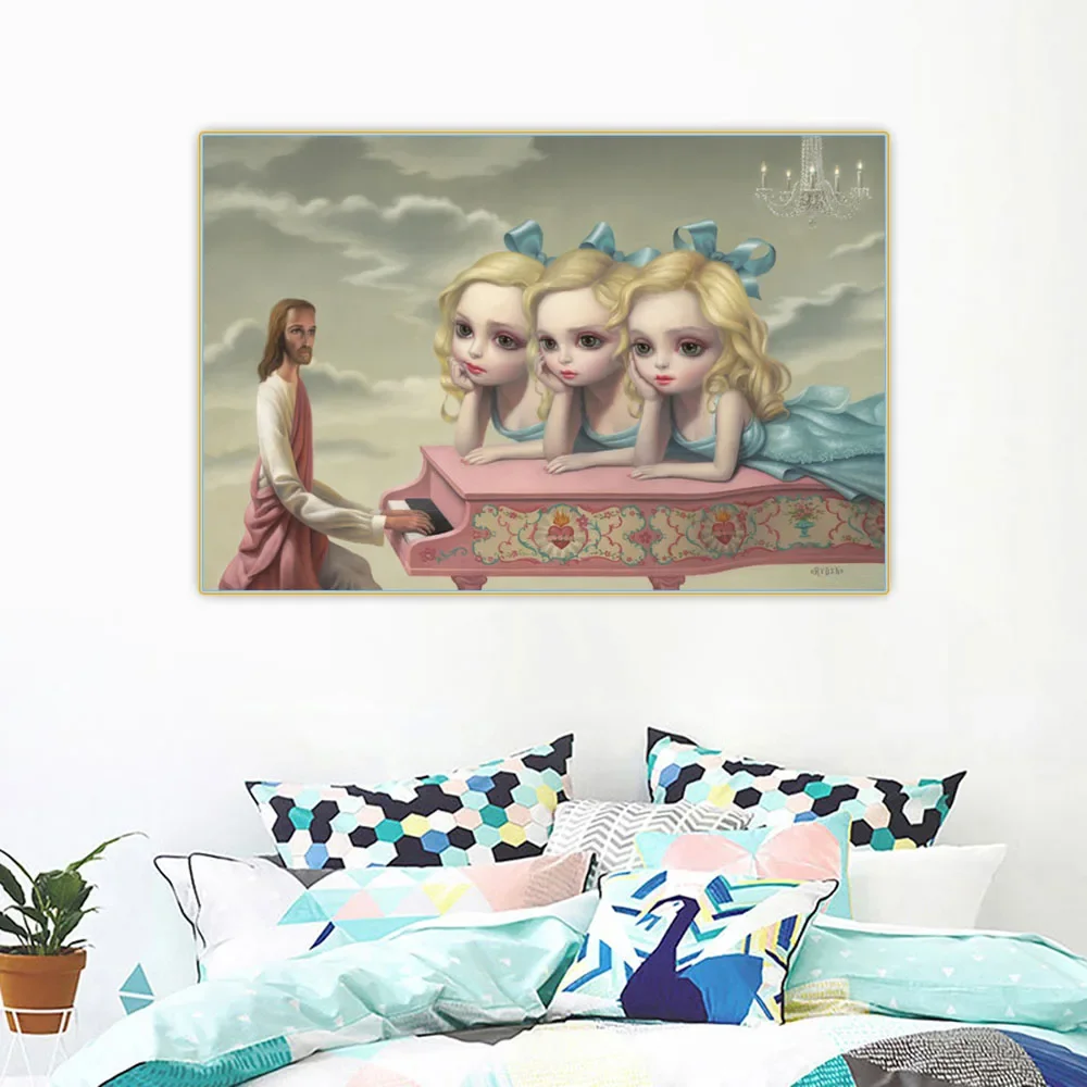 Citon Mark Ryden《The Piano Player》Canvas Art Oil painting Artwork Poster Picture Modern Wall Decor Home Living room Decoration