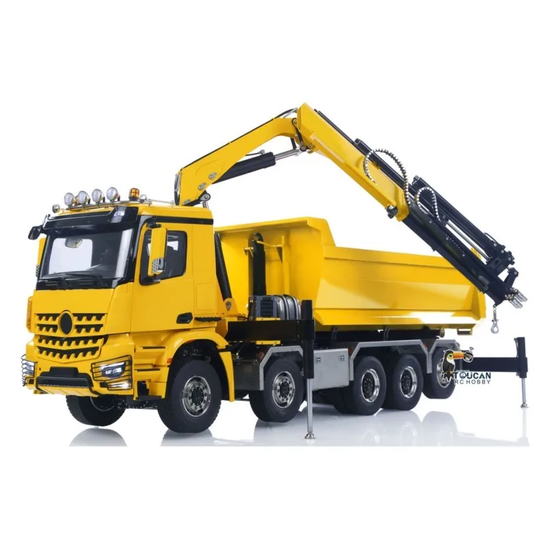 1/14 Hydraulic RC Crane Tipper Truck 10x10 Assembled Full Dump Car Light Sound 3-speed Gearbox XELite Raido Model  THZH1826