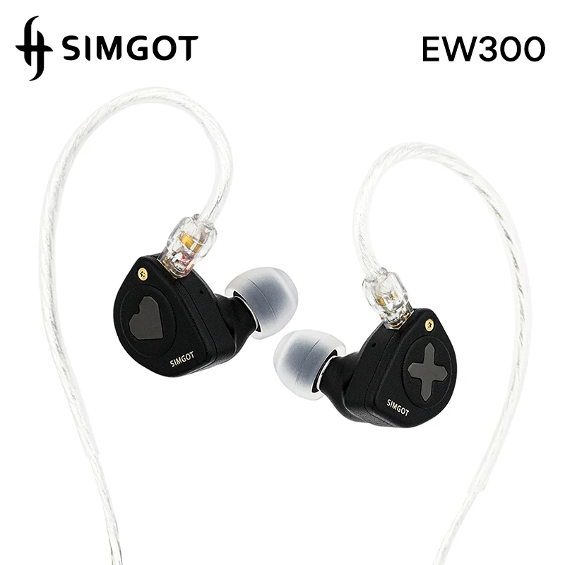 

Наушники-вкладыши SIMGOT EW300, проводные Hi-Fi наушники с гибридными драйверами 1DD+1Planar+1PZT и съемным кабелем 0,78 мм с 2-контактным разъемом