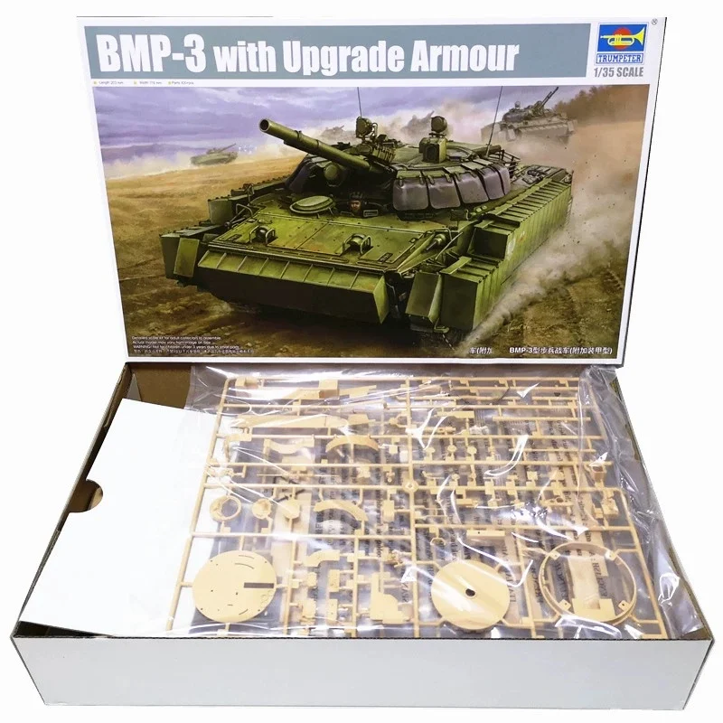 TRUMPETER 1/35 BMP-3 Vehículo de combate de infantería con modelo de rompecabezas de ensamblaje de armadura mejorada