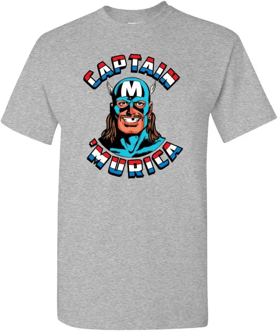 

Футболка Captain 'Murica, футболки Y2K, топы унисекс, летние с коротким рукавом