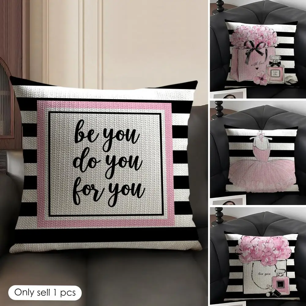 Wedding Bride And Groom Cushion Cover Natural Linen Organic Fabric Double Sided Print Sofa Pillow Case Home Decor Gift
