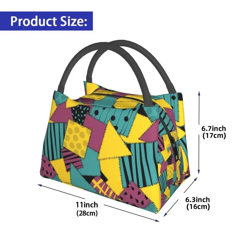 مخصص المرقعة دوول سالي معزول حقيبة الغداء نزهة تيم بيرتون عيد الميلاد الرعب مانعة للتسرب الحرارية برودة بينتو صندوق النساء #3