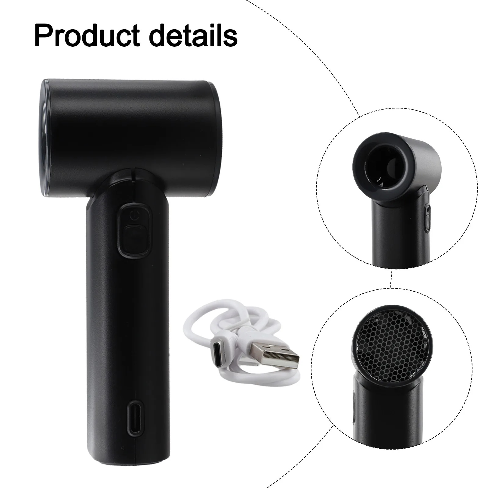 Compact Usb Rechargeable Fan Digital Display Fan Adjustable Airflow Settings Long-lasting Rechargeable Battery