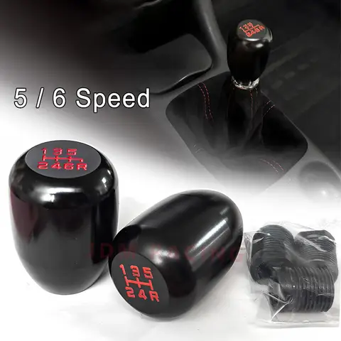 Evrensel Alüminyum Siyah Manuel 5/6 Hız Vites Topuzu Ağırlıklı Vites Kolu Vites Kolu Kolu Çoğu Arabaya Uygun