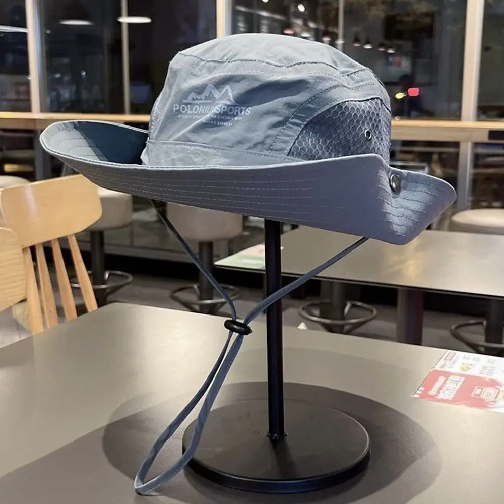 قبعة دلو صيفية واسعة الحواف سريعة الجفاف وقابلة للتنفس، قبعة صياد محمولة للحماية من الشمس، قبعة بنما للتخييم والمشي لمسافات طويلة #4