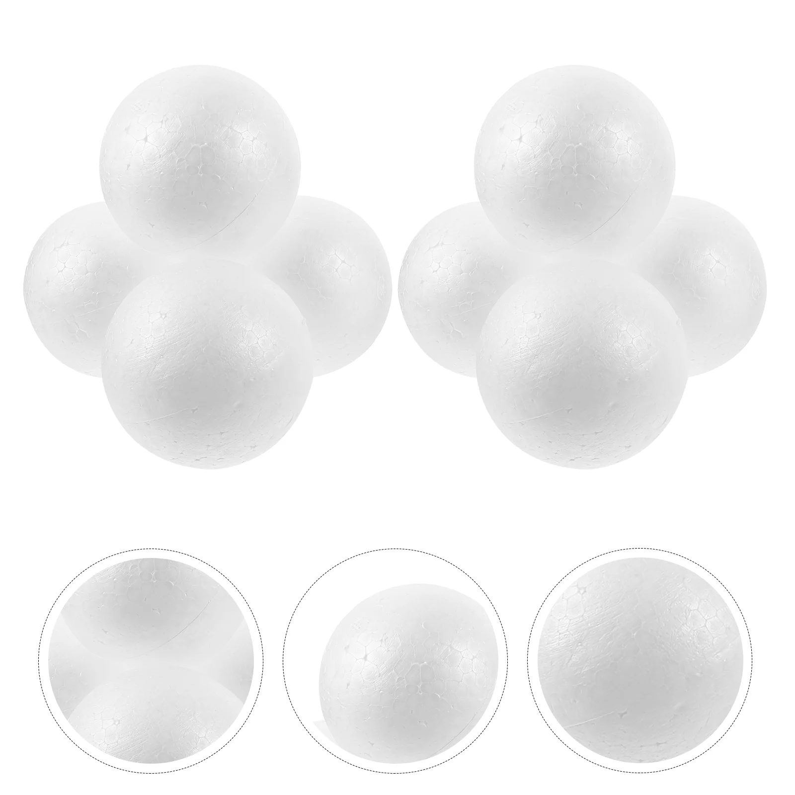 10 Pcs 6cm Balls Solid Polystyrene Craft Vases Home Decor Gold Christmas White Decorations