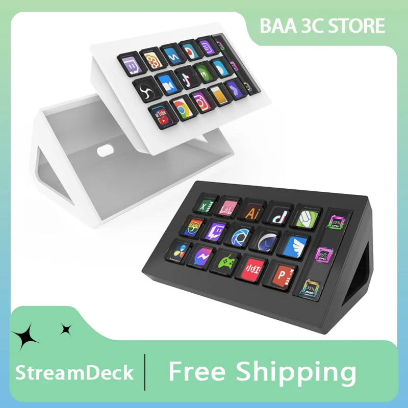 

StreamDeck Mini Visual Keyboard LCD Button 293S 15Keys Live Content Creation Controller Custom Button For Win/Mac Keyboard Gift