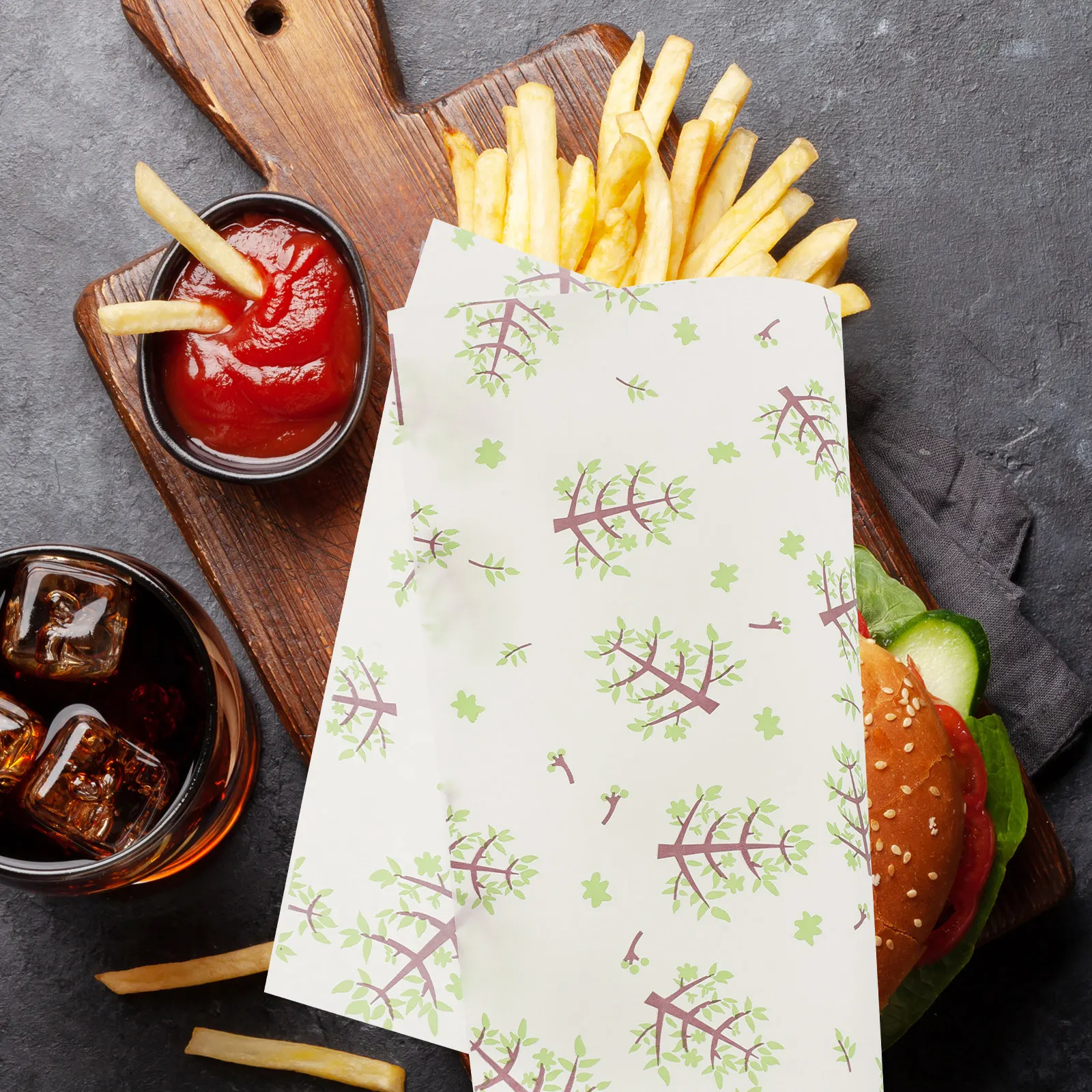 50 Sheets Food Wrapping Paper – Waterproof, Oil-Proof, Grease-Proof for Sandwiches, Cookies, Cake, Bread, Chips
