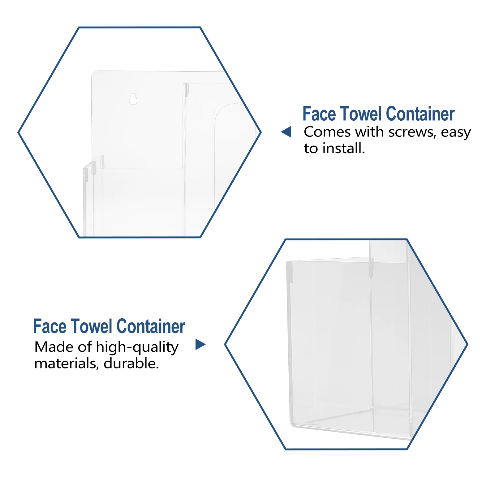 Geen ponsen Opbergdoos Kantoor Gezichtsmaskers Handhouder Acryl Gezichtshanddoek Hangende Tissue Container