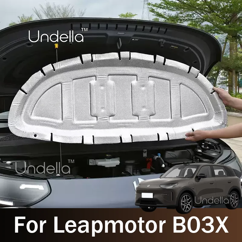 For Leapmotor B03X 2026 2027 Car Hood Thermal Lining Engine Soundproof Cotton Insulat Mat Interior Protection Car Accessories