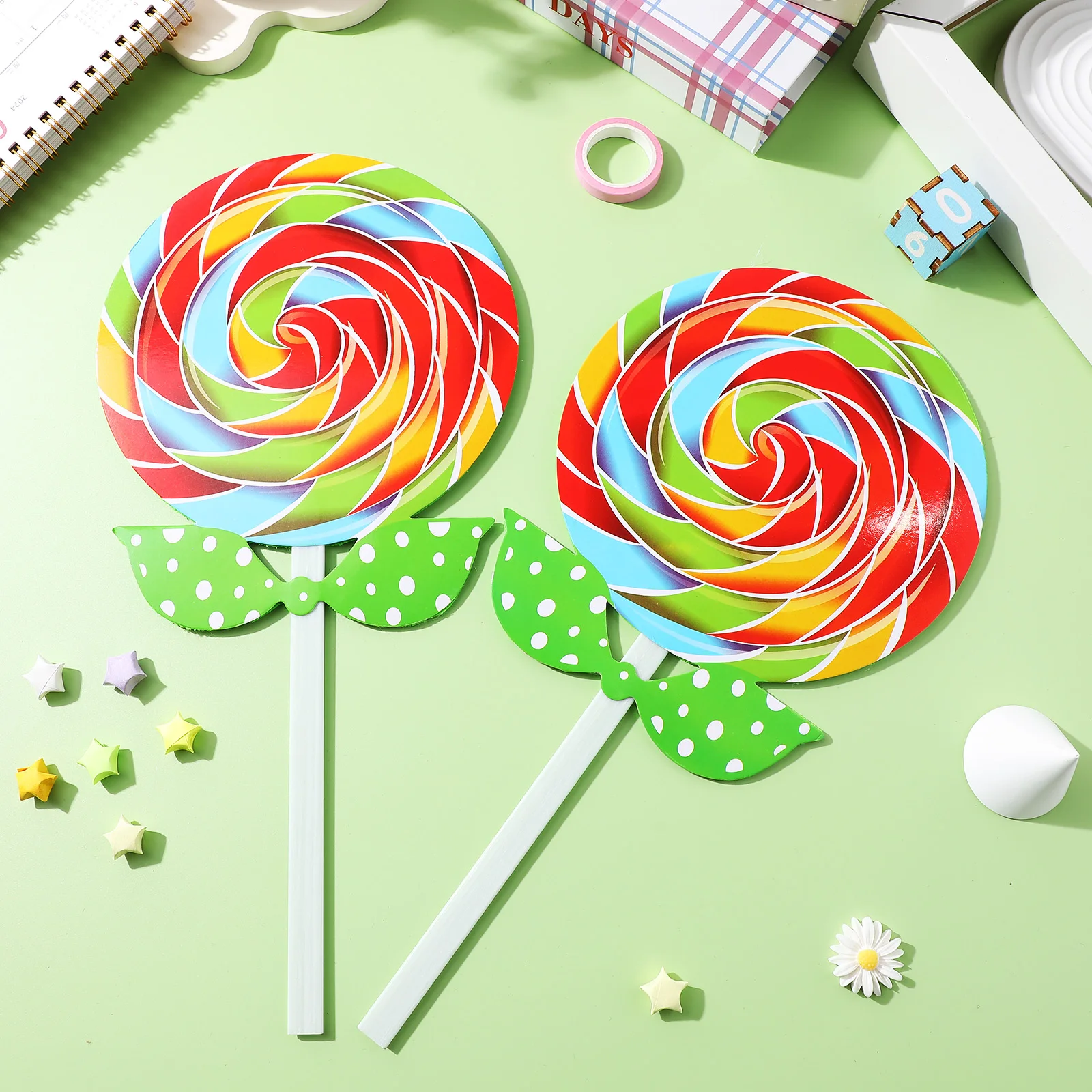 

2Pcs Lollipop Props Giant Lollipop Decorations Eye-Catching Colorful Props for Party Photography and Event Backdrop Setup