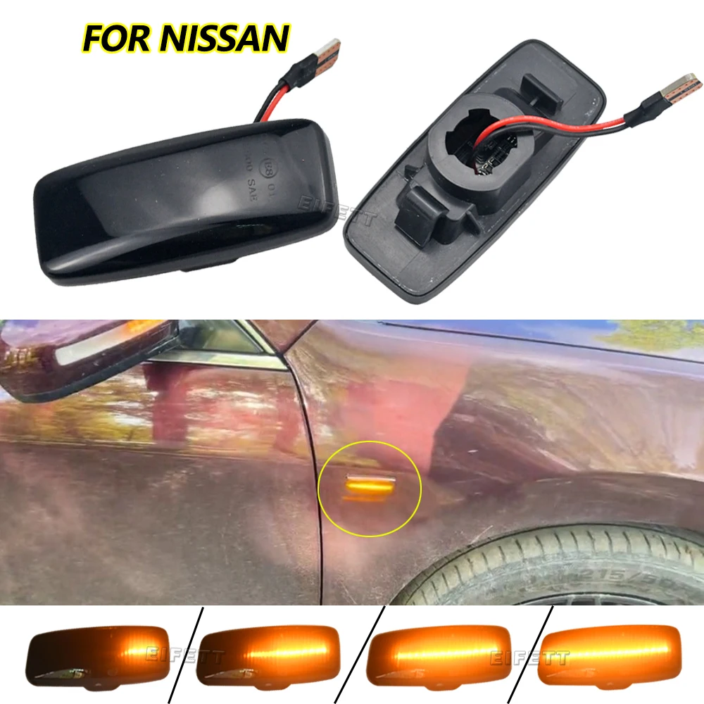 

2 шт. светодиодные динамические боковые габаритные огни указателя поворота для Nissan Sylphy (Almera) Murano 2006 2007 2008 2009 2010 2011