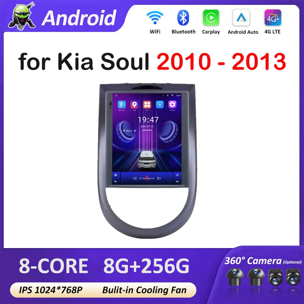 

9,7-дюймовая Android-смарт-система для Kia Soul 2010 2011 2012-2013, автомобильный аудио, мультимедийный видеоплеер, GPS Navi Bluetooth, без 2 din