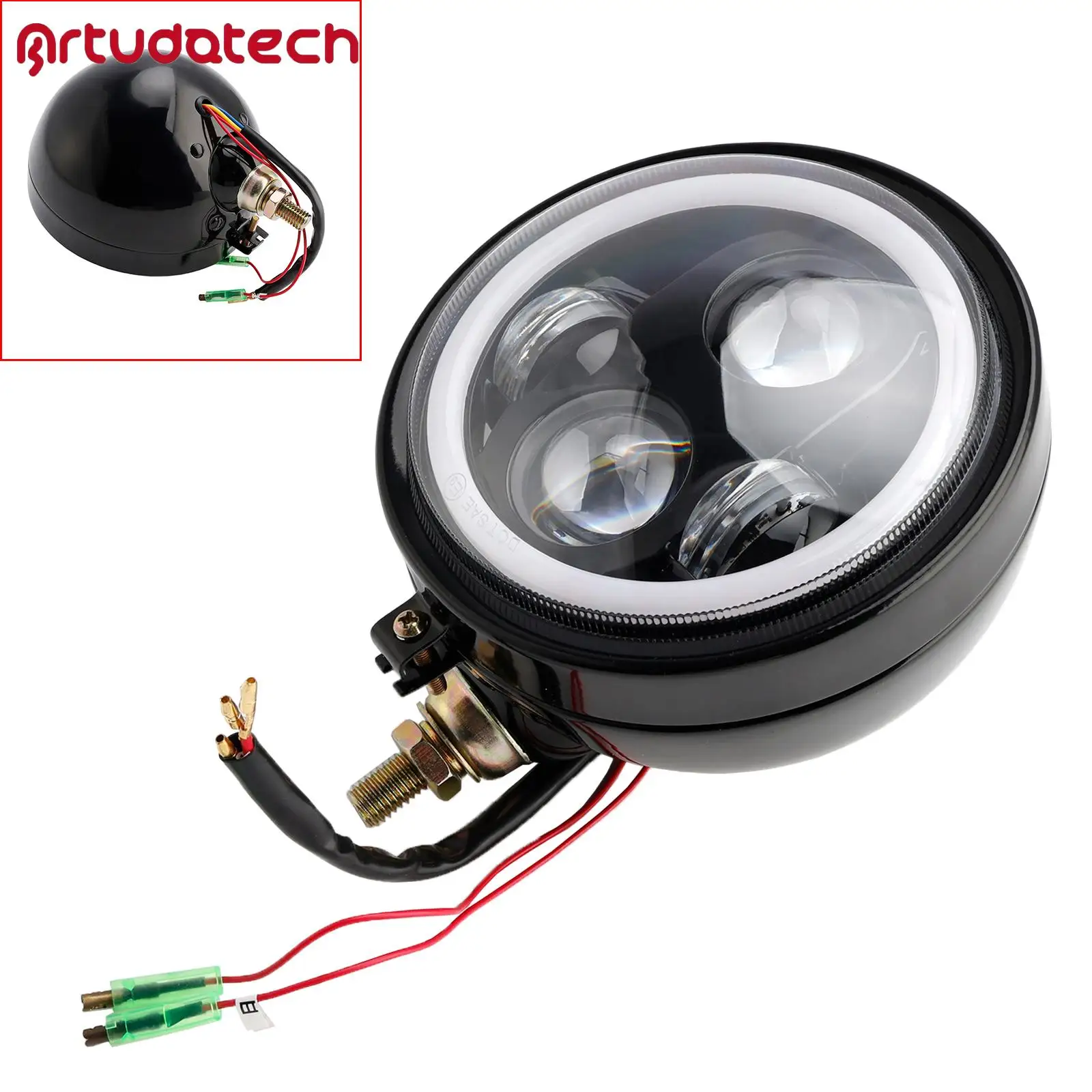 

5.75" Headlight Lamp Spotlight Universal 4-Bulbs Fits for Motorcycle