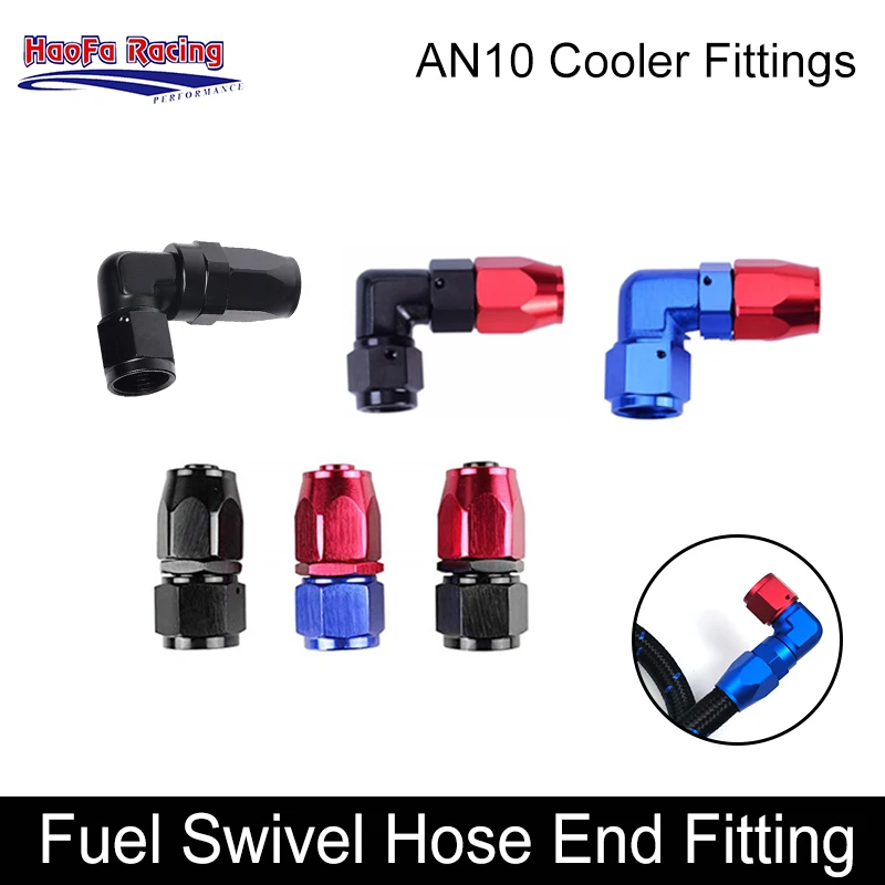 

AN10 10AN Universal Aluminum AN Fittings Oil Fuel Swivel Hose End Fitting 0°/90°Degree Black Red Black Cooler Hose Fittings 1PCS