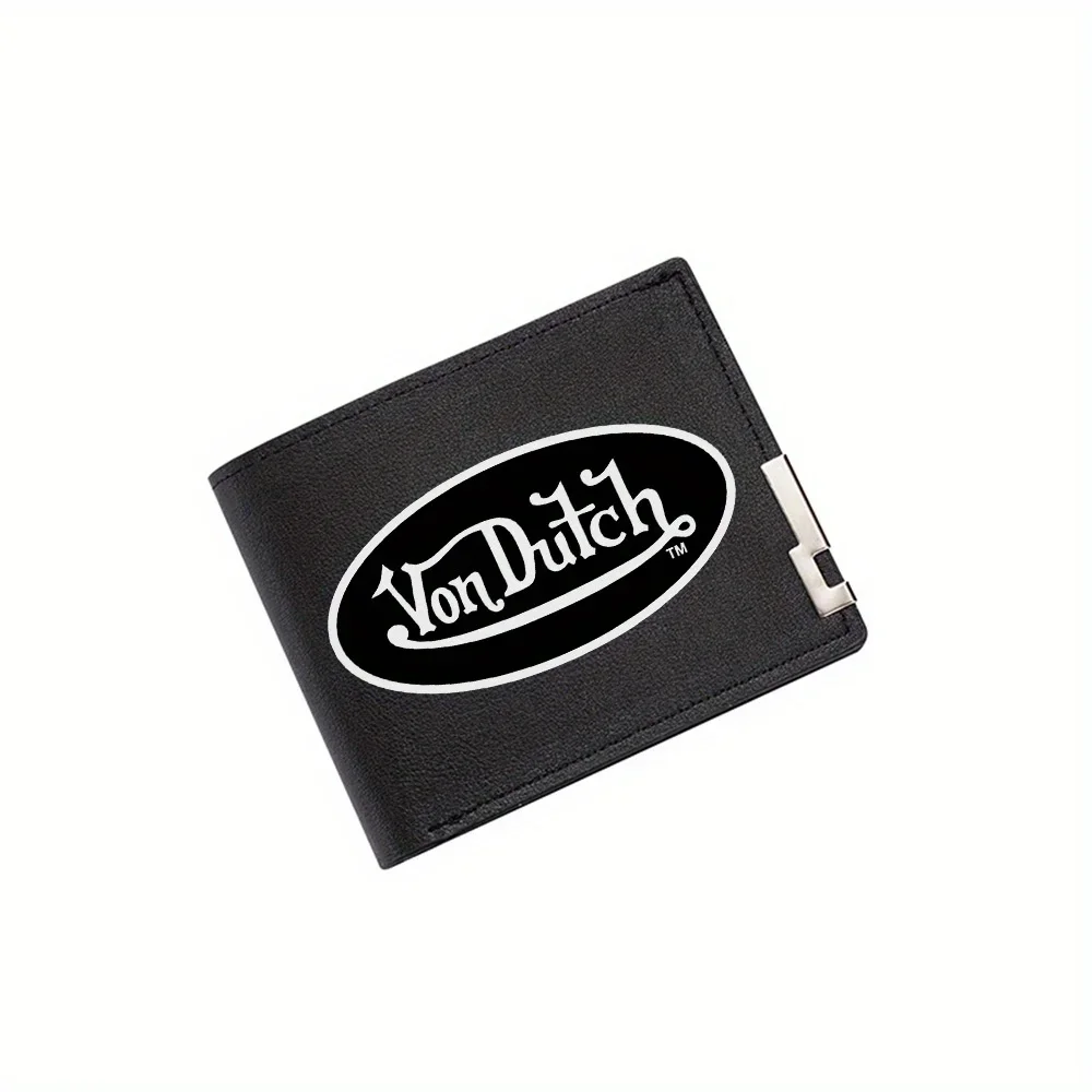 

Мужской кошелек Von Dutch с овальным логотипом и принтом, простой современный стильный деловой кошелек для отца, бойфренда, рождественский подарок для влюбленных