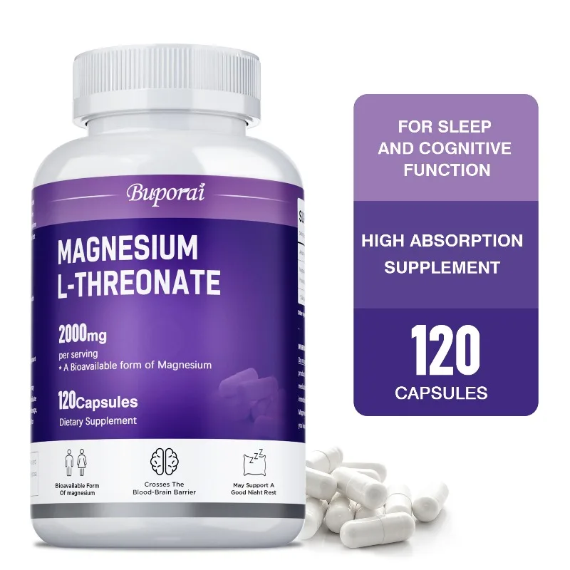 

Magnesium L-Threonate - Improves Sleep Quality, Promotes Brain Health, Supports Concentration and Cognition, Enhance Immunity