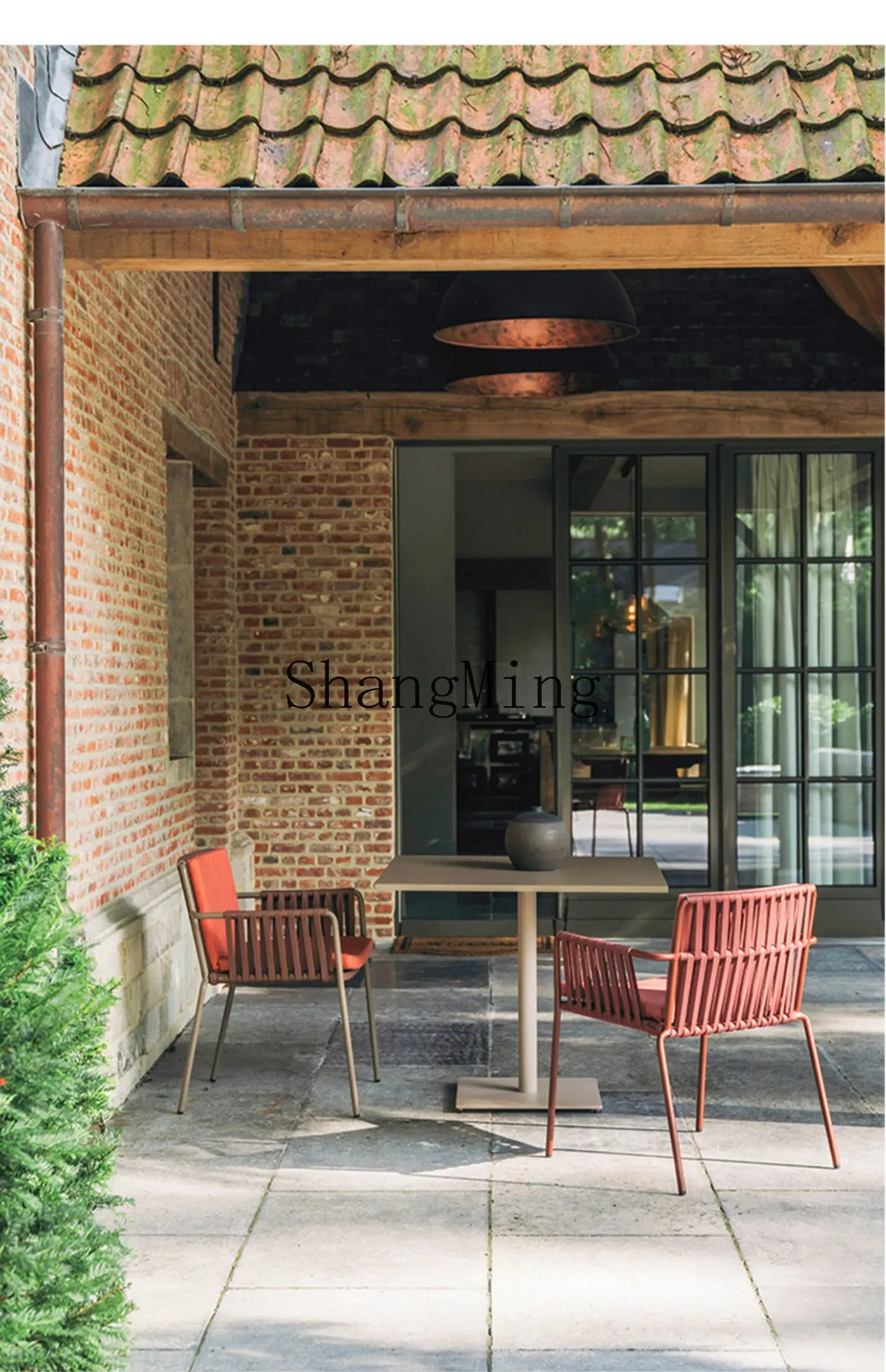 CL شرفة كرسي الروطان ثلاث قطع مجموعة في الهواء الطلق فناء مقاوم للماء بسيط الروطان المنسوجة كرسي الاستجمام مزيج في الهواء الطلق