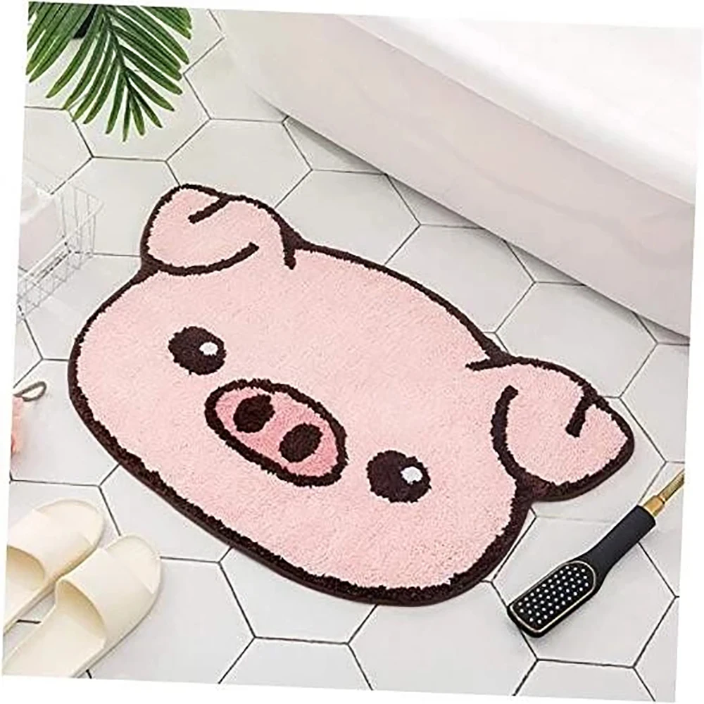 

Pink Pig Design Cute Bathroom mat Showroom Bathmat Non-Slip Bath for Bedroom Living Room or Bathroom Decor Rugs for Living Room