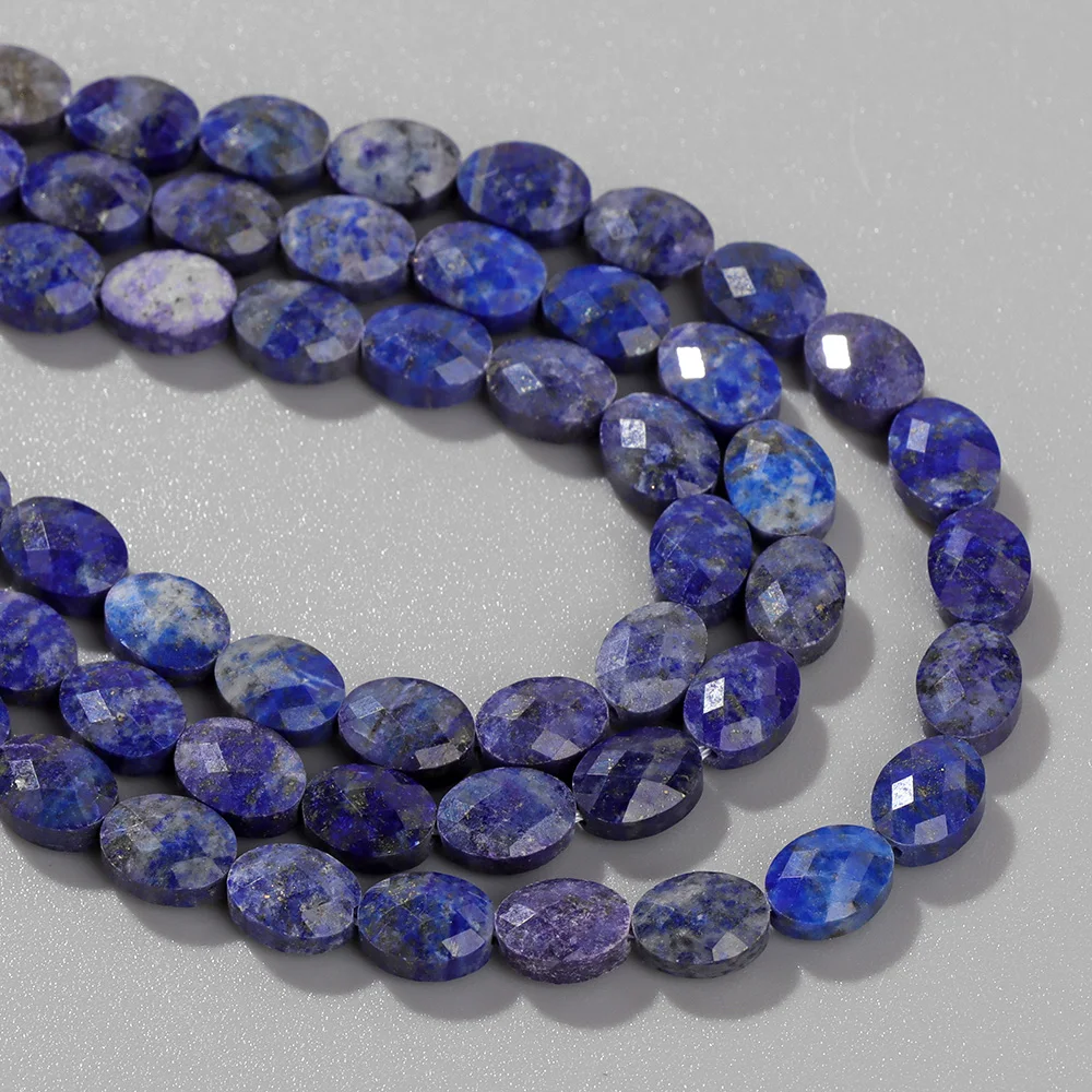 6X8MM Natural Oval Shape Stone Bead Faceted Agat Lapis Lazuli Jasper Loose Spacer Beads For Jewelry Making DIY Bracelet Necklace