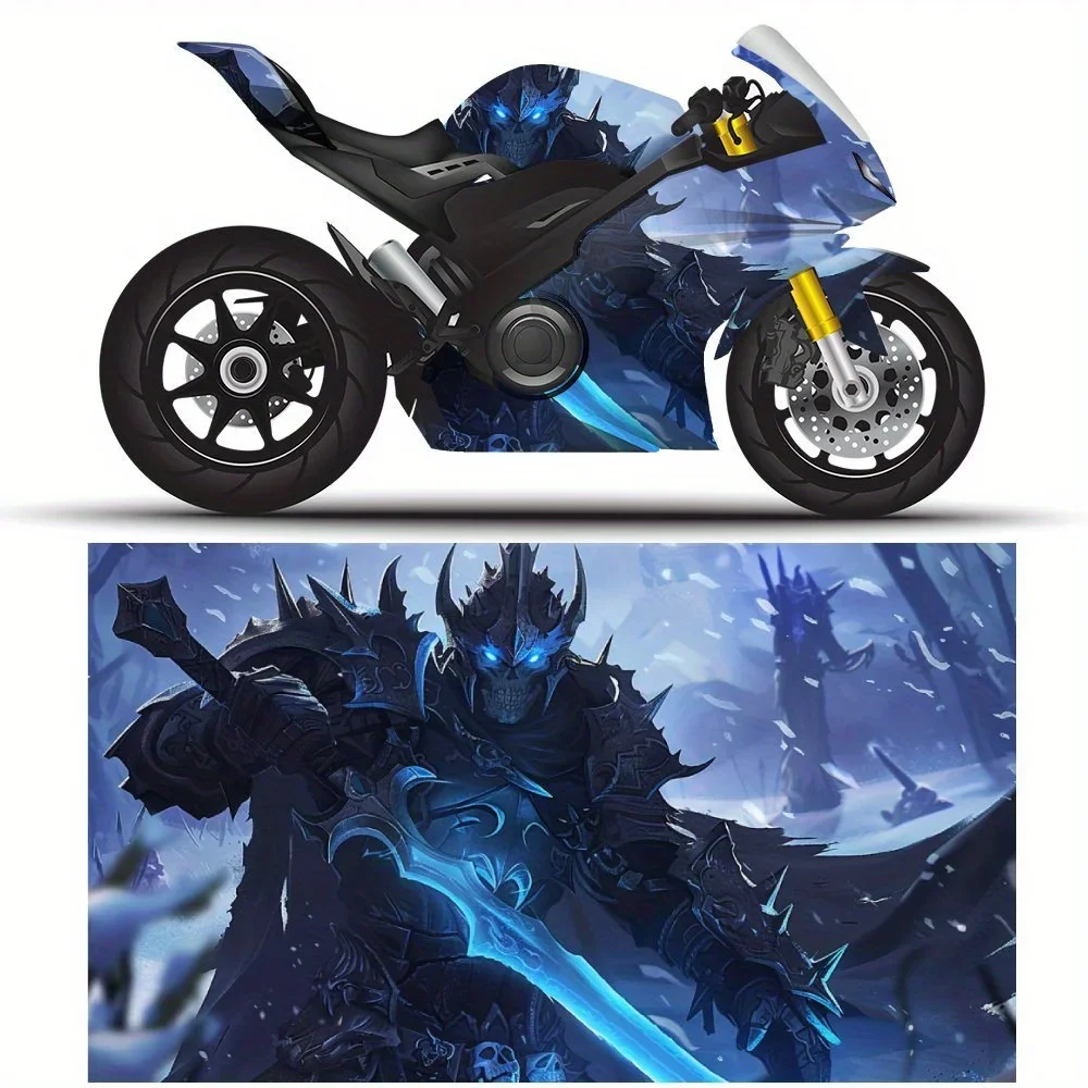 

Frost Knight PVC Motorcycle Vinyl Wrap, Self-Adhesive Waterproof Sticker, Anti-Scratch Decorative Film for Bike Body, DIY Custom