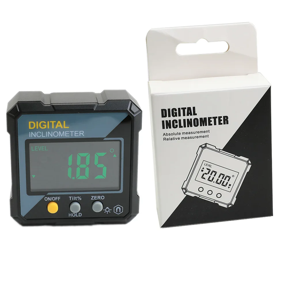 High-precision electronic digital display inclinometer, inclinometer box, slope gauge, level, protractor