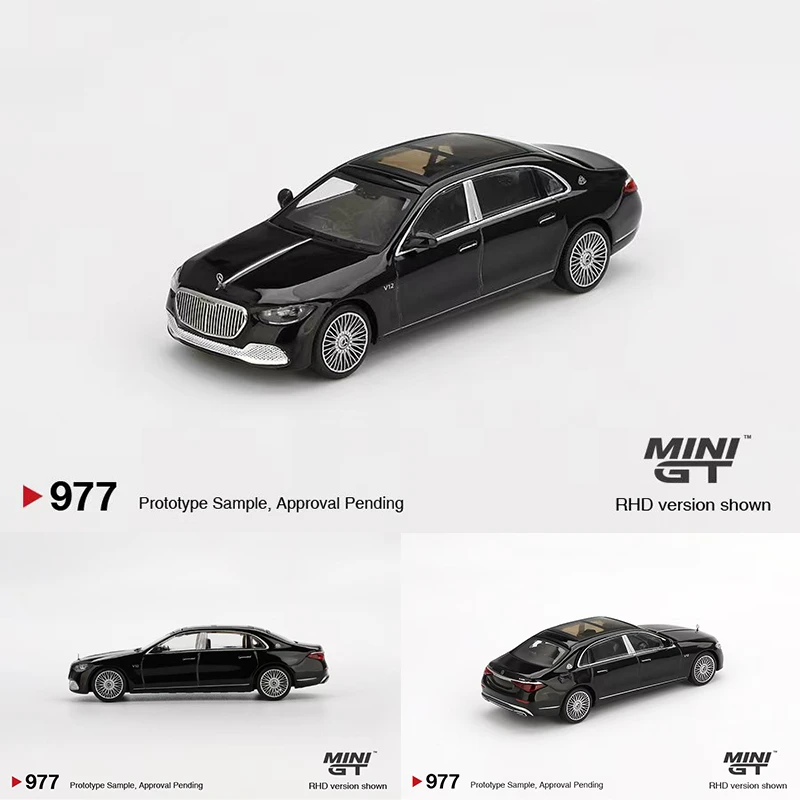 PreSale MINIGT 977 1:64 Mercedes Maybach S 680 Black Diecast Diorama Car Model Toys